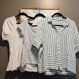 Striped and Polka Dot Blouse Set
